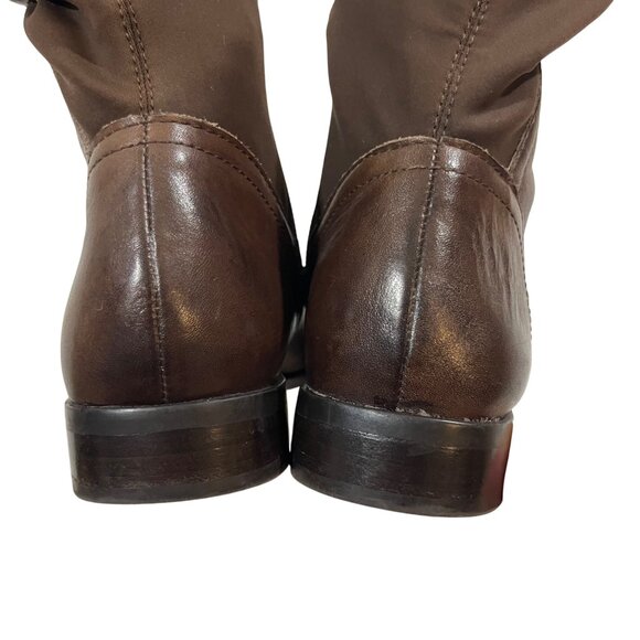 Franco Sarto boots women's 6 brown leather Marielle round toe side zip - Picture 10 of 13